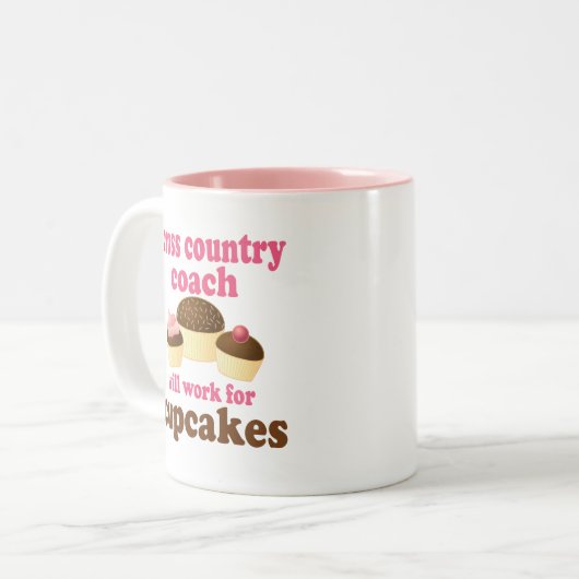 Cross Country-Trainer-(lustiges) Geschenk Zweifarbige Tasse (Vorderseite Links)