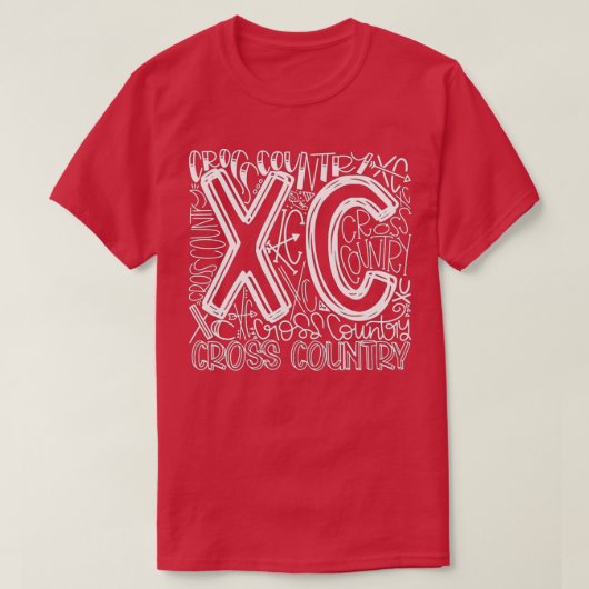 Cross Country Typografy Funny XC Cross Country Ru T-Shirt (Design vorne)