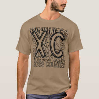 Cross Country Typography Funny XC Cross Country Ru T-Shirt