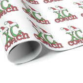 Cross Country XC Coach - Weihnachtsfeiertag Geschenkpapier (Rolleneckpunkt)