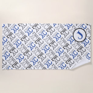 Cross Country XC Laufen Monogram Blue Beach Toaste Strandtuch