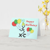 Cross Country XC Runner Happy Birthday Karte (Gelbe Blume)