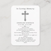 Cross Divine Mercy Jesus Funeral Prayer Card Visitenkarte (Vorderseite)