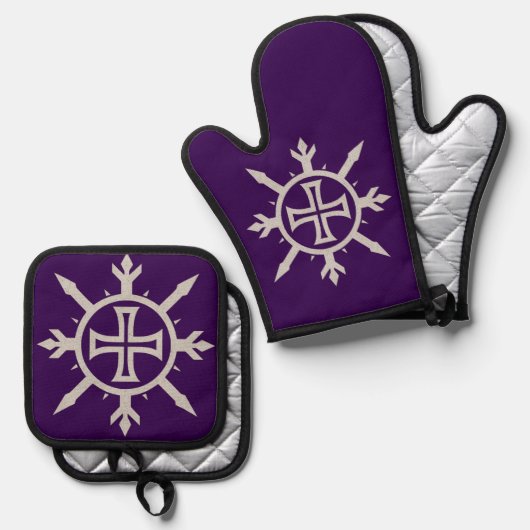 "Cross Emblem"  Ofenhandschuh & Topflappen-Set (Vorderseite/Rückseite)