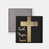 Cross Faith Christianity Shower Peace Love Destiny Magnet (Vorderseite/Rückseite)