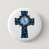 Cross Faith Suicide Prevention Awareness Ribbon Su Button (Vorderseite)