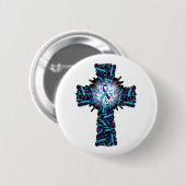 Cross Faith Suicide Prevention Awareness Ribbon Su Button (Vorne & Hinten)