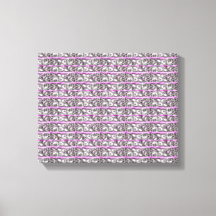 Cross Filigree Design Purple Silver Pattern Leinwanddruck