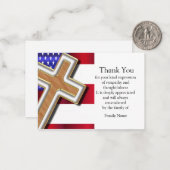 Cross Flag USA After Funerod Vielen Dank Karten (Vorderseite/Rückseite Beispiel)