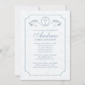 Cross Focus Blue Religious Einladung (Vorderseite)