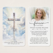 Cross Forever In Our Hearts Prayer Cards (Vorne & Hinten)