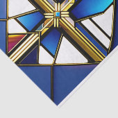 Cross Gold Blauer Hartglas Illustration Seidenpapier (Ausschnitt)