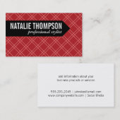 Cross Hatch Muster | Rot Visitenkarte (Vorne/Hinten)