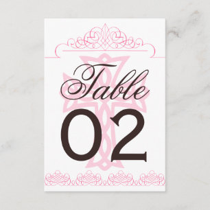 Cross-Hochzeit-Tischnummern Einladung