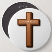 CROSS "I LIEBE GOD" BUTTON (Vorne & Hinten)