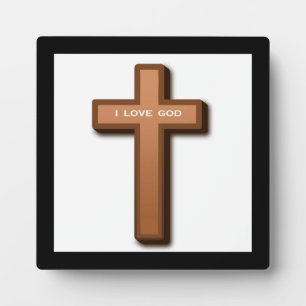 CROSS "I LIEBE GOD" FOTOPLATTE