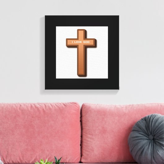 CROSS "I LIEBE GOD" LEINWANDDRUCK (Insitu (Wohnzimmer))