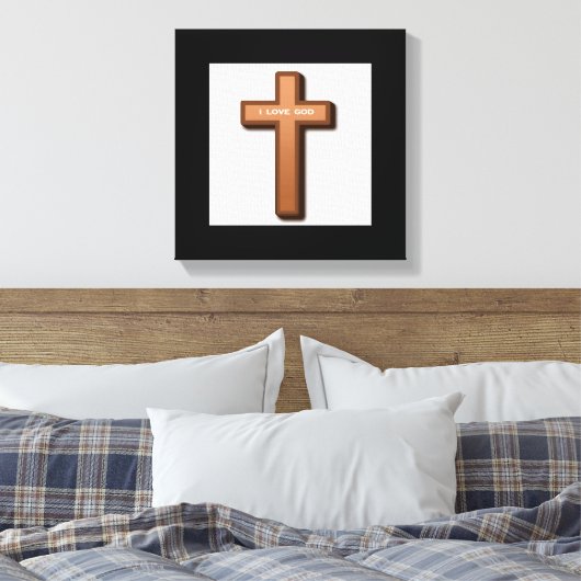 CROSS "I LIEBE GOD" LEINWANDDRUCK (Insitu (Schlafzimmer))
