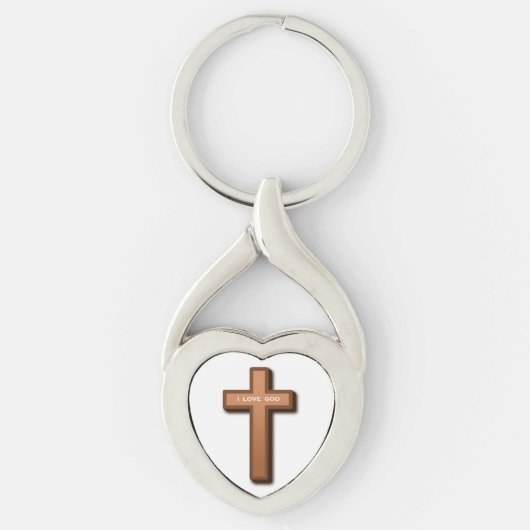 CROSS "I LIEBE GOD" SCHLÜSSELANHÄNGER (Vorderseite)