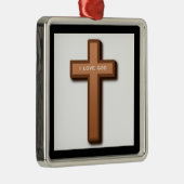 CROSS "I LIEBE GOD" SILBERNES ORNAMENT (Rechts)