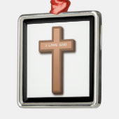CROSS "I LIEBE GOD" SILBERNES ORNAMENT (Links)