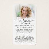 Cross In Loving Memory Christian Prayer Cards (Rückseite)