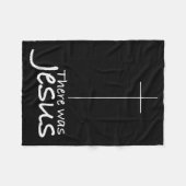 Cross Jesus Funny There Was Jesus Christian Religi Fleecedecke (Vorderseite (Horizontal))