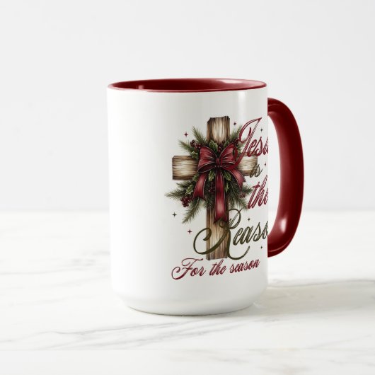 Cross Jesus Is The Reason For The Season Tasse (VorderseiteRechts)