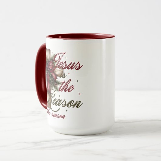 Cross Jesus Is The Reason For The Season Tasse (Vorderseite Links)