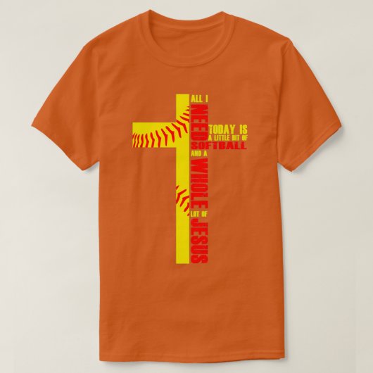 Cross Jesus Softball Baseball Believer T-Shirt (Design vorne)