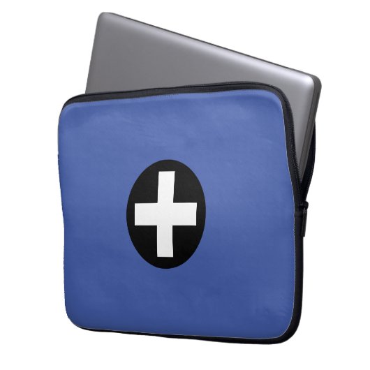Cross Kreuz Circle Kreis Laptopschutzhülle (Vorderseite Links)
