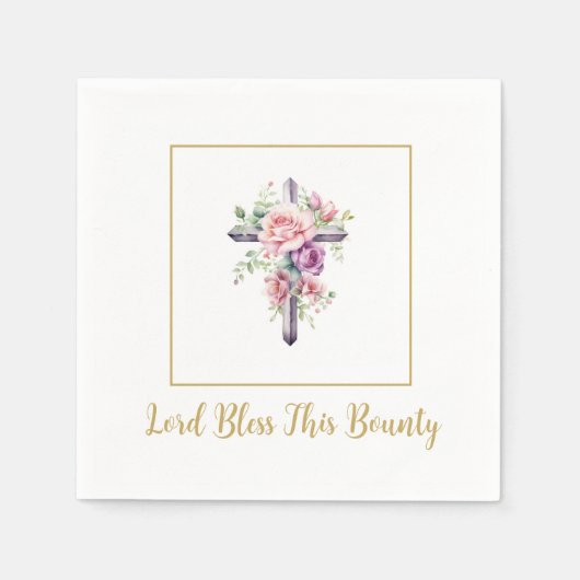 Cross Lord Bless Paper Napkins Serviette (Vorderseite)