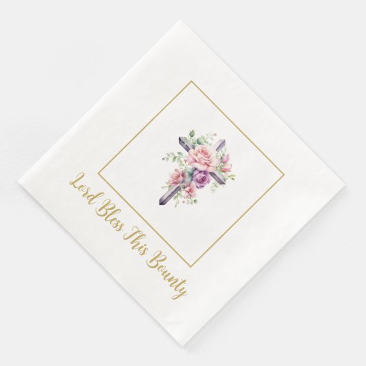 Cross Lord Bless Paper Napkins Serviette (Ecke)