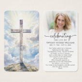 Cross Lord's Prayer Celebration of Life Photo Card (Vorne & Hinten)