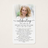 Cross Lord's Prayer Celebration of Life Photo Card (Rückseite)