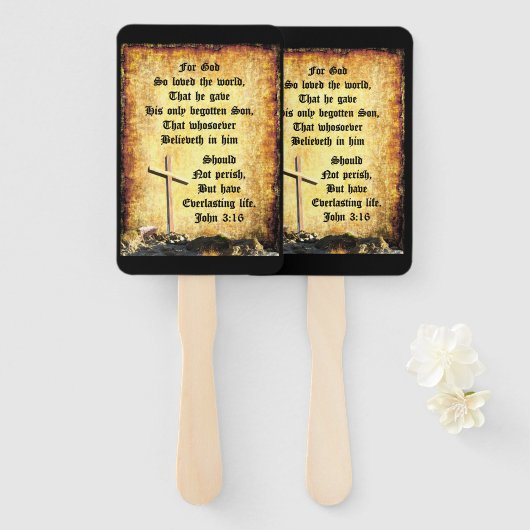 Cross & Management mit John 3vs16 Fächer (Vorne und Hinten)