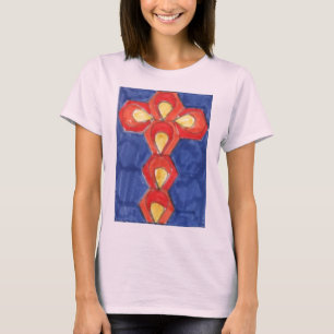 Cross Motif 3/4 Sleeve Raglan T - Shirt