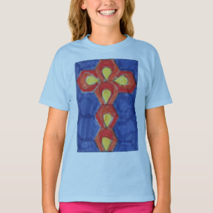 Cross Motif auf einem Langschläfer-T-Shirt für Kin T-Shirt