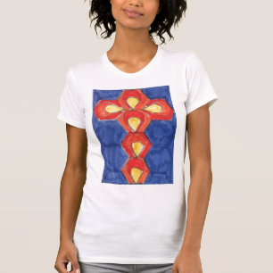 Cross Motif auf Ladys Angepasst T - Shirt