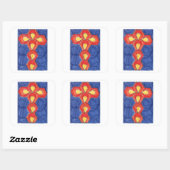 Cross Motif Glossy Square Sticker (Blatt)
