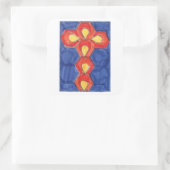 Cross Motif Glossy Square Sticker (Tasche)