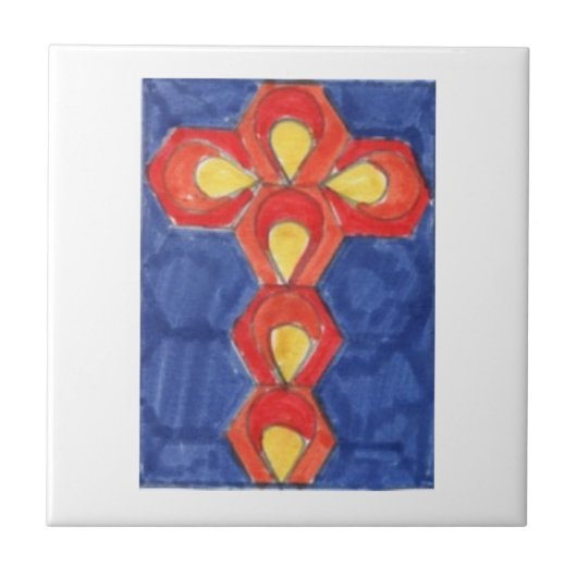 Cross Motif Kleines Foto Tile Fliese (Vorderseite)