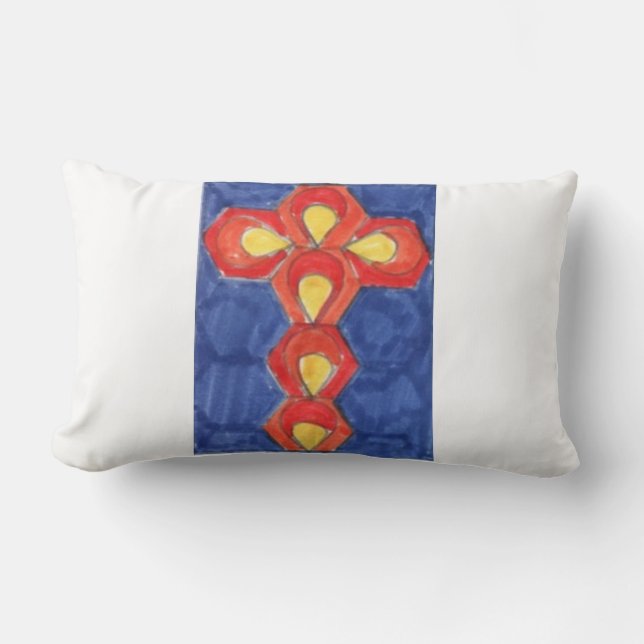 Cross Motif Lumbar Kissen (Vorderseite)