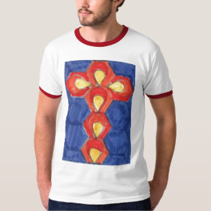 Cross Motif Men's Basic Ringer-T - Shirt