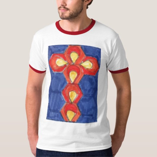 Cross Motif Men's Basic Ringer-T - Shirt (Vorderseite)