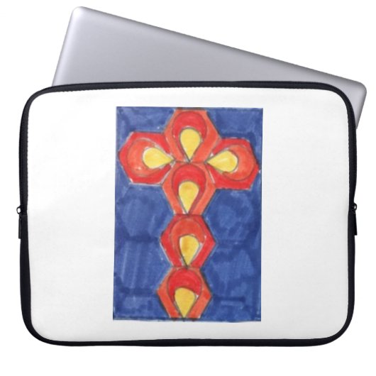 Cross Motif Neoprene Laptop Sleeve (Vorderseite)