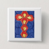 Cross Motif Square Abzeichen Button (Vorderseite)