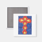 Cross Motif Square Magnet (Vorderseite/Rückseite)