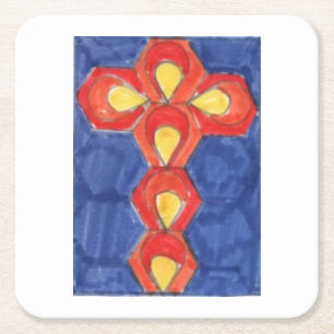 Cross Motif Square Untersetzer