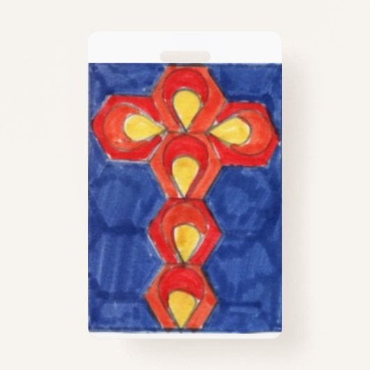 Cross Motif Vertical Lanyard Ausweis (Vorderseite)